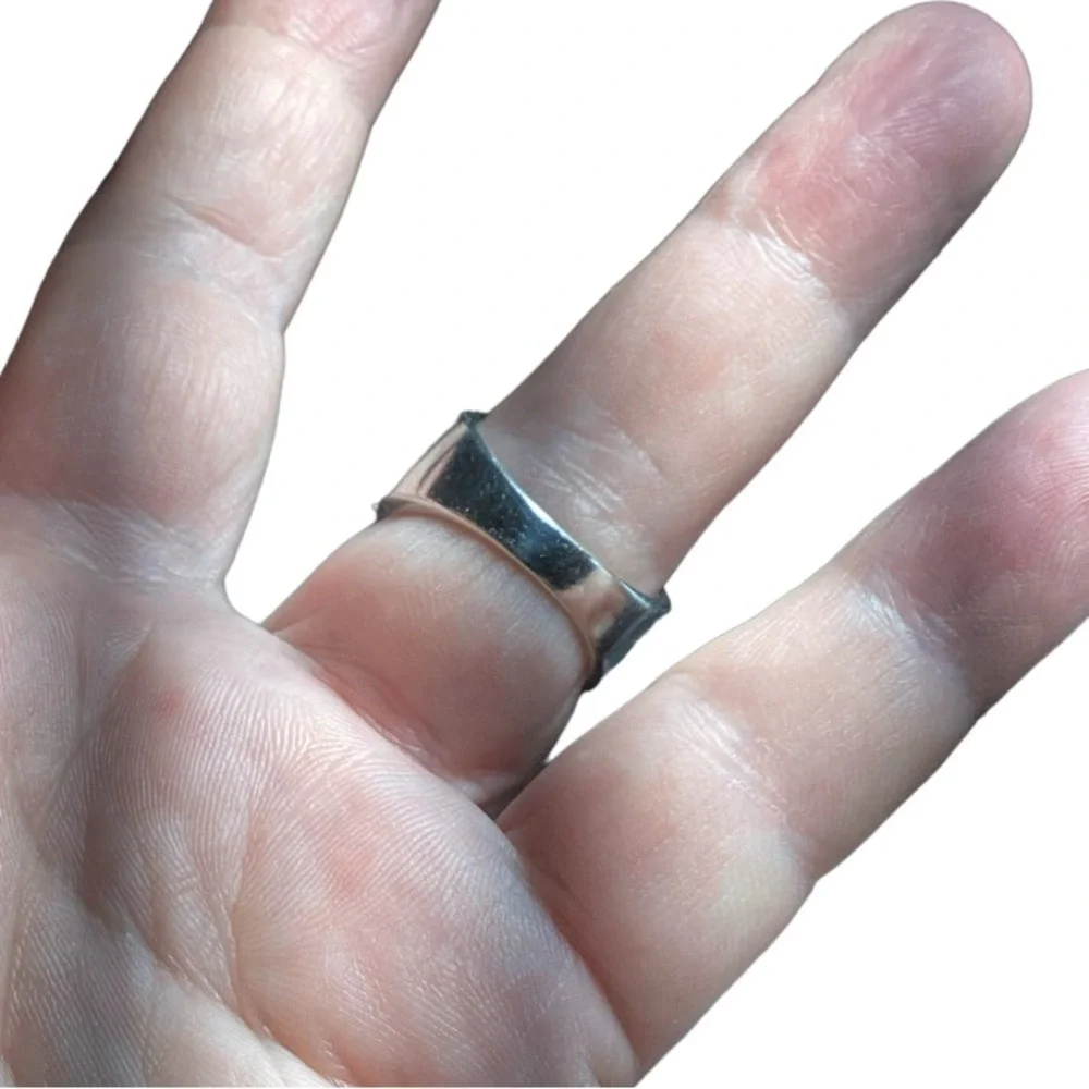 Sterling silver blue and white sapphire ring